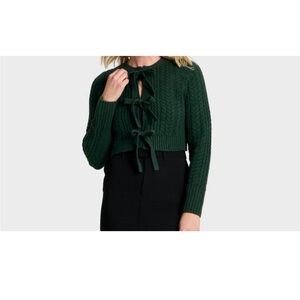 Long Sleeve Bow Cardigan Sweater